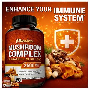 Complexe de champignons premium 2600 mg, 10 champignons puissants, crinière de lion, shiitake, queue de dinde, 90 capsules végétales, non-OGM, végétalien, GMP - Product Image 3