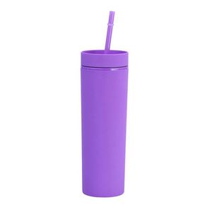 16Oz Matte Skinny Acrylic <b>Tumbler</b> With Lid and <b>Straw</b> Wholesale 16Oz Cold <b>Cup</b> - Product Image 2