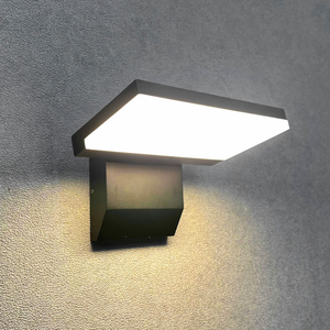 Lámparas de Pared LED Modernas para Exteriores, Impermeables, de Aluminio, Luz Blanca Cálida, Difusor de Vidrio Borosilicato Cuadrado, Garantía de 2 Años, CRI - Product Image 1