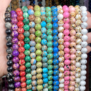 Cuentas <span class=keywords><strong>de</strong></span> piedra natural, howlita, turquesas, Jaspers, Concha suelta para fabricación <span class=keywords><strong>de</strong></span> joyería, pulsera DIY, <span class=keywords><strong>collar</strong></span>, accesorios - Product Image 1