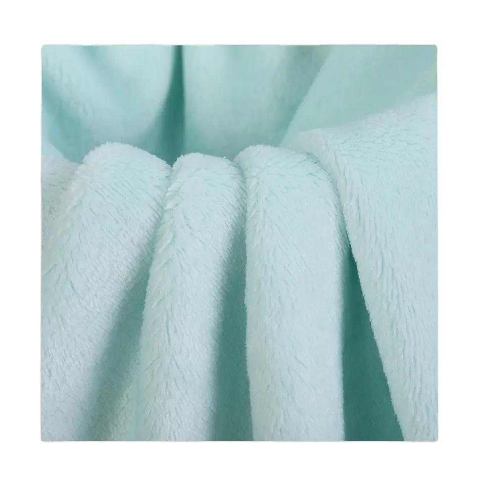 Tela de lana de coral de doble cara, tela de franela de tacto súper suave para mantas de avión