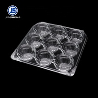 Paquet de 9 boîtes en plastique jetables à clapet en plastique transparent pour tarte aux œufs personnalisées pour usage alimentaire de qualité industrielle