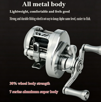 Moulinet de pêche à lancer MF DC Micro-Bait Baoji PRO avec frein électronique intelligent, son de clic, corps en métal usiné CNC, pour rivière, rapport de transmission 7.6:1