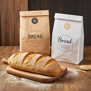 Factory Manufacturer Custom <strong>Logo</strong> <strong>Printed</strong> Bakery Food Grade Packaging Brown Kraft <strong>Paper</strong> Reusable Bread <strong>Bag</strong> <strong>with</strong> Plastic Window - Product Image 5