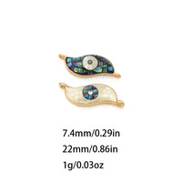 Connecteur de luxe léger en nacre, pendentif œil porte-bonheur en strass, breloque pour la main, accessoires DIY faits à la main pour bracelets et colliers