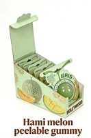 Bonbons Gélifiés Géants aux Fruits Holeywood Hamimelon Vert Sucré 135g, Forme Bloc 4D Pelable, Emballage Boîte Refermable
