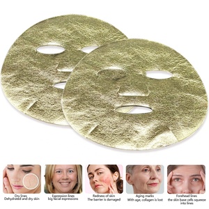 24K Gold Foil Tencel Fiber <strong>Cloth</strong> <strong>Face</strong> Mask Sheet with Higher Water Absorption Acne Treatment &amp; Whitening for All Skin Types - Product Image 3