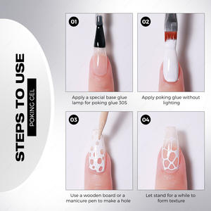 JTING Nouvelle Arrivée 5G Poking Gel Polish Couleur Blanc Noir avec Base Coat Poking, Gel Vernis à Ongles Poking Design Libre OEM Dentelle Gel - Product Image 6