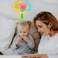 Neonawall Enseigne néon LED en acrylique, motif bouquet de fleurs bohème, à intensité variable, décoration murale pour chambre, mariage, fête d'anniversaire, cadeau pour elle