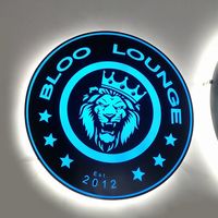 Koncept Double Face Rond LED Boîte à Lumière Publicité Lumière Panneau Mural pour Pub Bar Hôtel