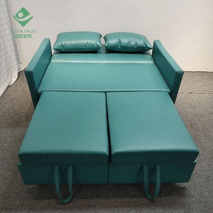 Canapé-lit en similicuir Chaise longue cachée 2 places Vert Luxueux Sleeper - Product Image 4