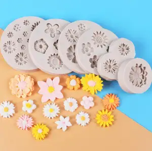 HY-moldes de decoración para jabón, arcilla Fondant de flor de crisantemo, Chocolate, azúcar artesanal
