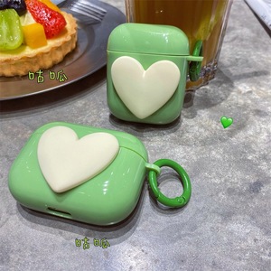 Funda protectora para auriculares inalámbricos AirPods Pro 3/2/3, creativa y minimalista, personalizada, de color sólido con diseño de corazón - Product Image 2