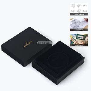 Personalized Custom Logo <b>Black</b> Lid and Base Jewelry Gift <b>Box</b> for Watch and Bracelet - Product Image 1