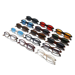 Custom Logo 2026 Fashion Retro Men PC <b>Small</b> <b>Frame</b> Punk Sun Glasses UV400 Rivets Oval Cat Eye <b>Sunglasses</b> for Women - Product Image 4