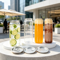 Bouteille vide pour jus de canne à sucre, contenants transparents rechargeables pour jus de canne à sucre frais
