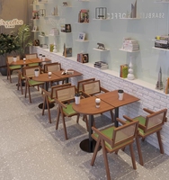 Chaise en rotin moderne nordique en bois massif pour la maison, le restaurant, le café, la salle à manger, meubles commerciaux