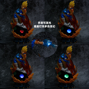 Figura de acción de Vegeta Super Saiyan de 41 cm, de la serie <span class=keywords><strong>Dragon</strong></span> <span class=keywords><strong>Ball</strong></span> <span class=keywords><strong>Z</strong></span>, de PVC, modelo coleccionable, juguete con luz para niños, regalo. - Product Image 4