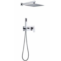 Robinet de douche mural dissimulé noir de luxe léger américain pour hôtels et maisons d'hôtes, idéal pour le commerce transfrontalier