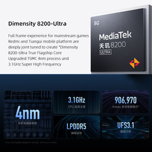 Redmi Note <span class=keywords><strong>12T</strong></span> <span class=keywords><strong>Pro</strong></span> Smartphone Dimensity 8200 Ultra 140Hz Pantalla LCD 64MP Triple Cámara 5080mAh Batería 67W Carga - Product Image 6