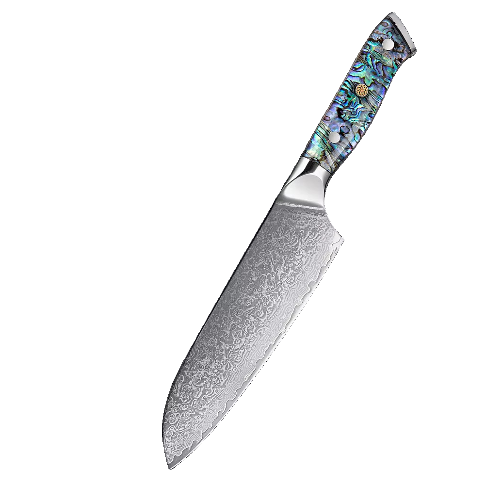 Острый бритвенный нож Santoku, японский нож из дамасской стали