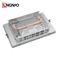 Panel PC Industrial de 12.1 Pulgadas con Pantalla Táctil Resistente sin Ventilador, Control de Automatización Industrial, Carcasa de Aleación de Aluminio Fundido a Presión, Puerto HD