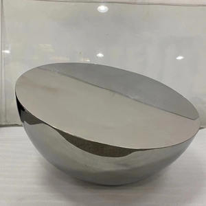Grande sculpture de décoration de sphère demi-boule en métal pour l'extérieur Sculpture hémisphérique en acier inoxydable - Product Image 1