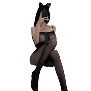Lemon Story Body résille sexy noir à entrejambe ouvert pour femme, costume de jeu de rôle - Product Image 5