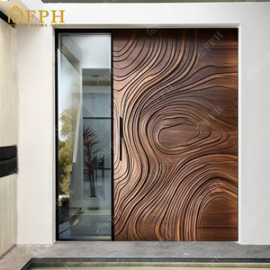 Ddp thiết kế sang trọng biệt thự lớn phía trước lối vào pivot cửa an ninh khắc đúc nhôm cửa trước - Product Image 1