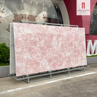 Dalle de pierre de quartz artificielle rose écologique 1200x2800mm, surface brillante, pour revêtement de sol et plateau de table, usage domestique, garantie 5 ans