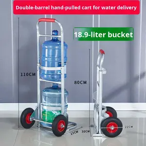 Kleine opvouwbare 14cm rubberen stille elastische wieltrolley voor thuisgebruik, voor het vervoeren van mineralen/puur <span class=keywords><strong>water</strong></span>, emmers en drinkautomaten - Product Image 6