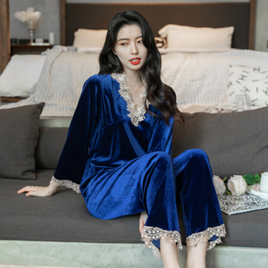 Bộ đồ ngủ nữ chất lượng cao, kiểu dáng đẹp, mùa đông, <span class=keywords><strong>size</strong></span> lớn, chất liệu nhung mềm mại. - Product Image 4