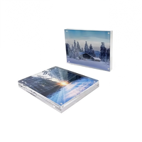 Cadre photo magnétique en acrylique transparent sans cadre 6x8, bloc en lucite décoratif, cadeau