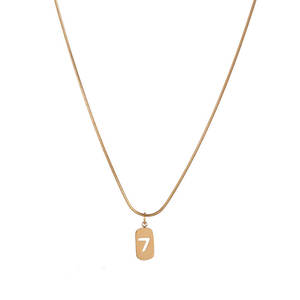 สร้อยคอแฟชั่นปี 2026 สไตล์มินิมอล ทำจากสแตนเลสสตีล 316L ชุบทอง 18K PVD รูปเลข<span class=keywords><strong>เจ็ด</strong></span> สำหรับผู้หญิง - Product Image 6
