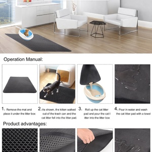 Waterproof Light Weight Double Layer Pet Feeding Mat <b>Cat</b> <b>Litter</b> Trapper Mat - Product Image 6