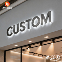 Enseigne LED extérieure personnalisée avec logo, lettres en métal rétroéclairées, étanches IP65, taille personnalisée, certifiées CE RoHS pour la publicité et les bureaux
