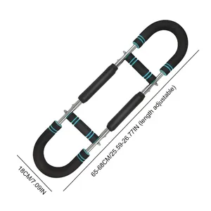 Entrenador de fuerza de brazos en forma de U ajustable, equipo de fitness multifuncional para interiores con barra de resistencia para muñecas con resorte de seguridad - Product Image 6