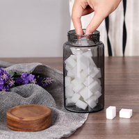 Bocal à café anti-lumière en verre borosilicate hermétique avec couvercle, récipient anti-UV pour café moulu et aliments secs