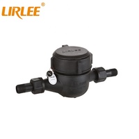 LIRLEE Kelas B Kualitas Terbaik 1/2 Inci - 1 Inci Meter Aliran Air Digital Plastik ABS IP68 OEM Warna Hitam Murah
