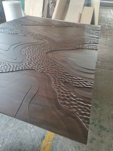 Vente directe d'usine, panneau mural en bois 3D artisanal, paysage abstrait sculpté, art en bois massif pour la décoration de la maison - Product Image 4