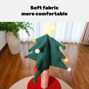 Griffoir de Noël pour chat, meuble de luxe en bois, tour-nid de style moderne, grand arbre à chat, colonne à griffer emballée en carton - Product Image 5