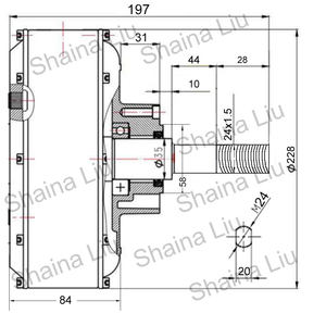 10인치 단일 측면 샤프트 BLDC 48V 60V 72V 1500W 허브 모터 골프 카트 ATV 모터 - Product Image 2