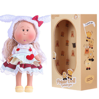Poupée patate en tricot mignonne de 24 cm, 3 styles, tenues, cheveux blonds longs, poupée en vinyle à habiller, boîte cadeau personnalisée pour anniversaire, décoration ou cadeau