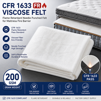 Feutre de viscose ignifuge CFR 1633, matériau pare-feu pour matelas, aiguilleté