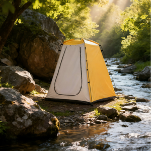 Tente de Douche Portable pour <span class=keywords><strong>Camping</strong></span>, Abri d'Intimité Léger pour 1 Personne, Étanche en Tissu 190T Enduit Argent, 1,5 kg - Product Image 5