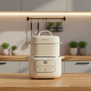 Casserole électrique à cuisson lente intelligente programmable avec minuterie numérique, classe énergétique A, 1L, couvercle en céramique, pot extérieur en plastique, pour la maison - Product Image 1