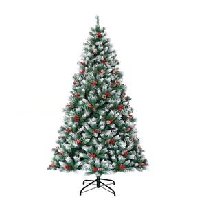 Árbol de Navidad Artificial de <span class=keywords><strong>PVC</strong></span>+PE con Piñas Blancas y Puntas Rojas, 1.5/1.8 Metros - Product Image 1