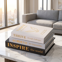 Ornement de livre factice avec citation inspirante, style minimaliste de luxe, livres factices estampés pour hôtels, studios et accessoires photo