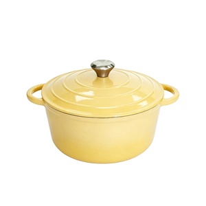 หม้อเหล็กหล่อเคลือบอีนาเมลพร้อมฝาปิดแบบ Self-Basting สีฟ้าไล่เฉดสี เหมาะสำหรับร้านอาหาร ใช้กับเครื่องล้างจานและเตาอบได้ - Product Image 2