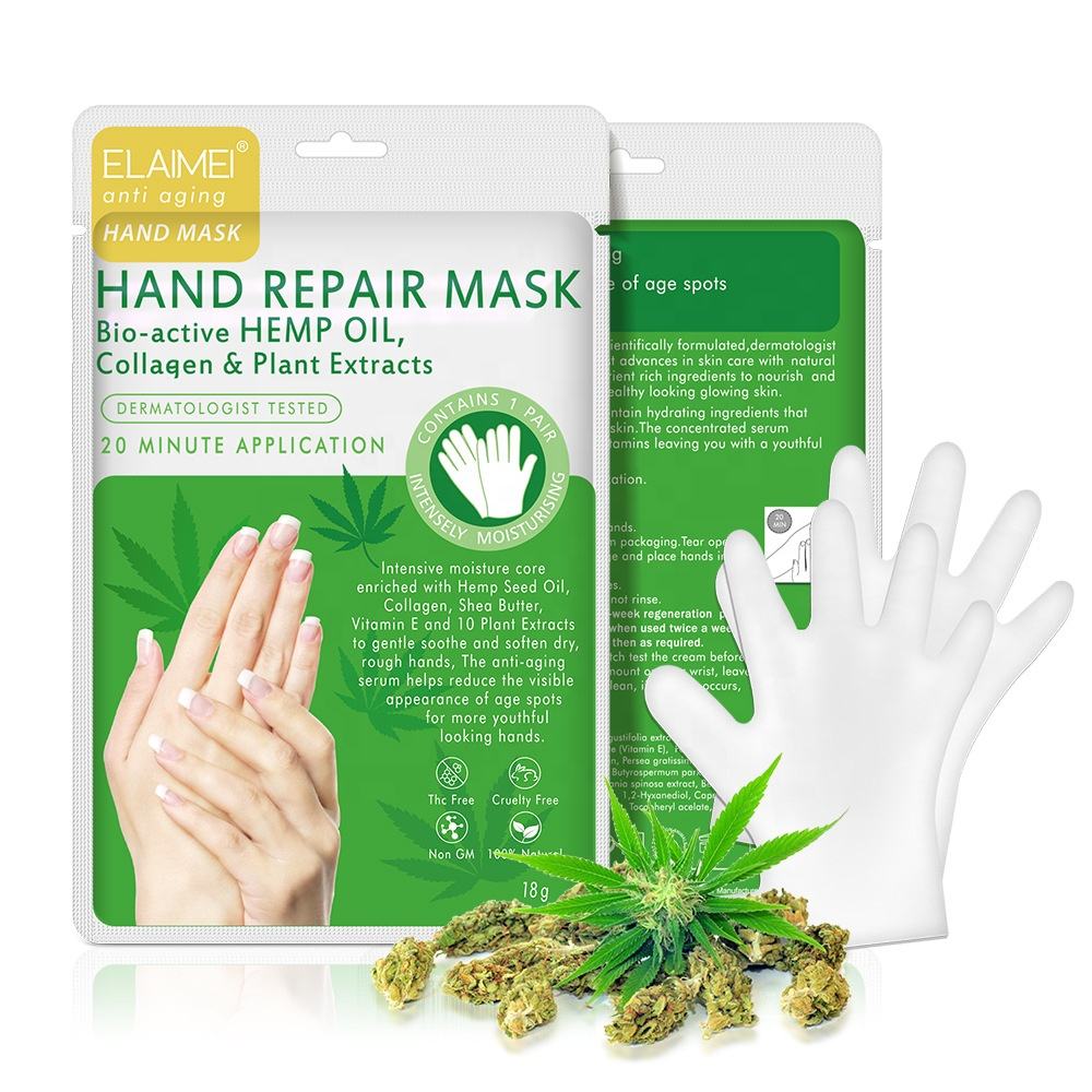 Best Collagen Vitamin E Natural Plant Extracts Hands Moisturizing Gloves Hand Skin Repair Renew Mask for Dry Aging Cracked Hands